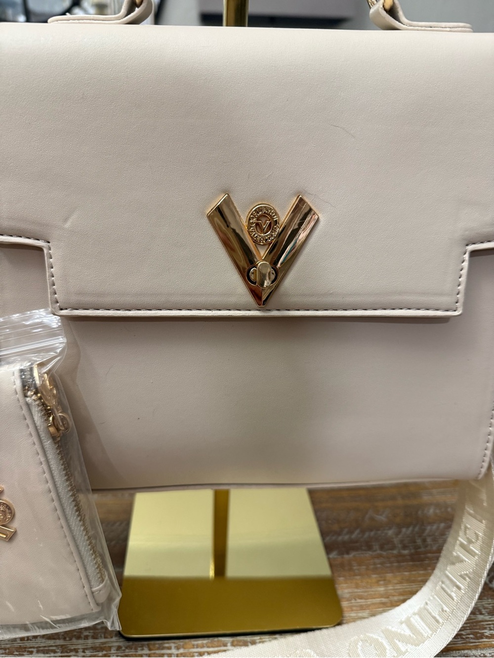 Valentino Orlandi Elegant Cream Top-Handle Crossbody Bag, Strap, Coin purse - Picture 3 of 9